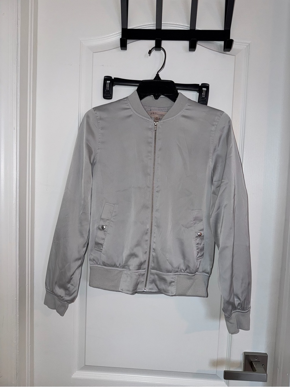 Philosophy Pale Gray Bomber Jacket
